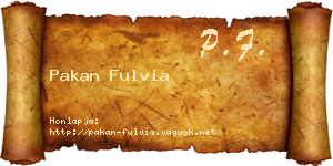 Pakan Fulvia névjegykártya